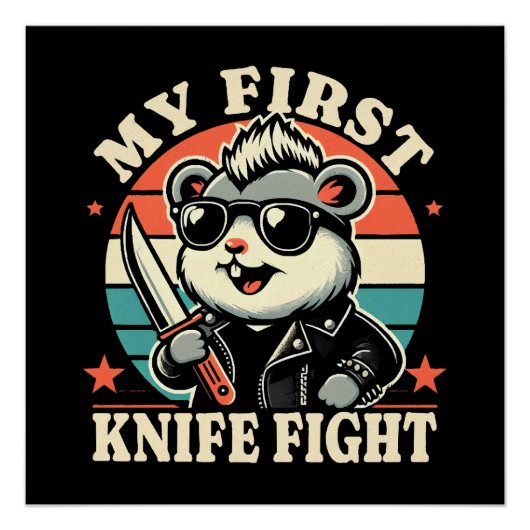 Poster Mon premier combat de couteau - Hamster cool (Devant)
