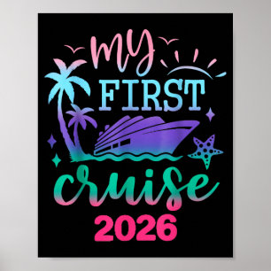 Poster Mon premier croisière 2026 Voyage de vacances en f