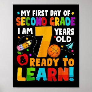 Poster Mon Premier Jour De 2E Année Prêt À Apprendre Le K