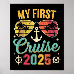 Poster Mon premier voyage en croisière 2025 Navire de vac