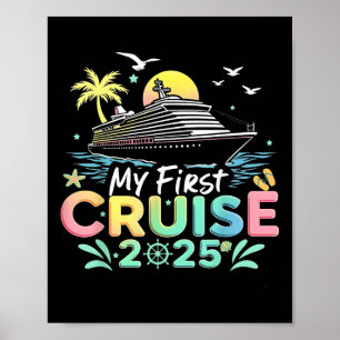 Poster Mon premier voyage en croisière 2025 Vacances bate