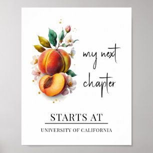 Poster Mon prochain chapitre Aquarelle Peach Graduation