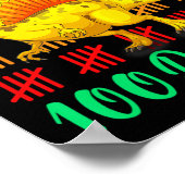 Poster Mon professeur a survécu 100 jours de moi Dinosaur (Coin)