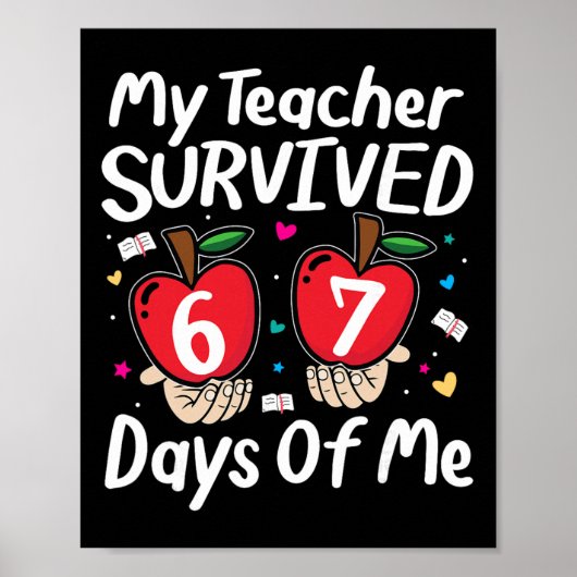 Poster Mon professeur a survécu 100 jours de moi drôle 6 (Devant)