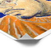 Poster Mon propre autoportrait (orange, bleu, blanc) Post (Coin)