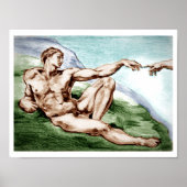 Poster Mon propre dessin de l'affiche Adam de Michel-Ange (Devant)