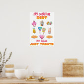 Poster Mon régime d'été Pas d'appels Juste des friandises (Cuisine)