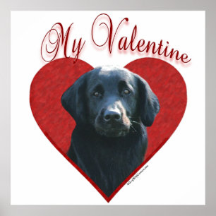 Poster Mon Retriever à revêtement plat Valentine