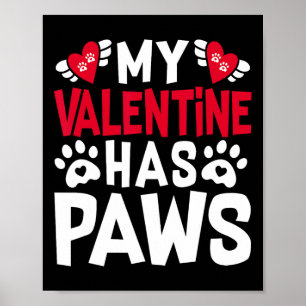 Poster Mon Saint-Valentin a des pattes Amoureux drôle de