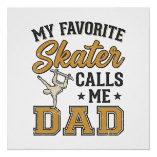 Poster Mon skateur préféré m'appelle papa Vintage Shirt_1