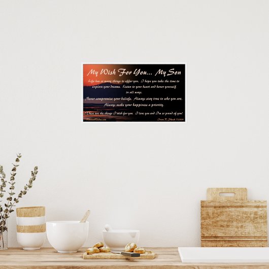 Poster Mon Souhait Pour Vous... Mon fils (Cuisine)