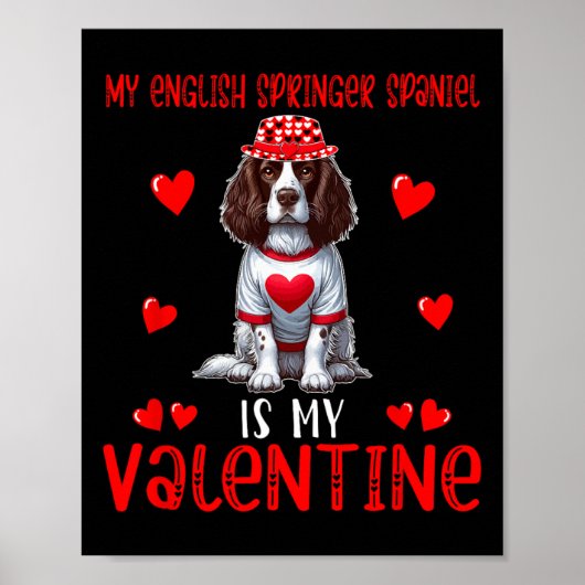 Poster Mon Springer Spaniel anglais est mon cœur de la Sa (Devant)