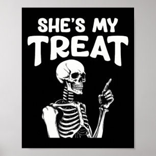 Poster Mon Squelette Traite Correspondant Halloween Costu