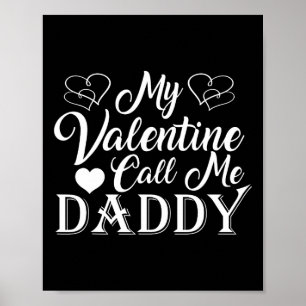 Poster Mon Valentin m'appelle Papa Saint-Valentin Cœurs