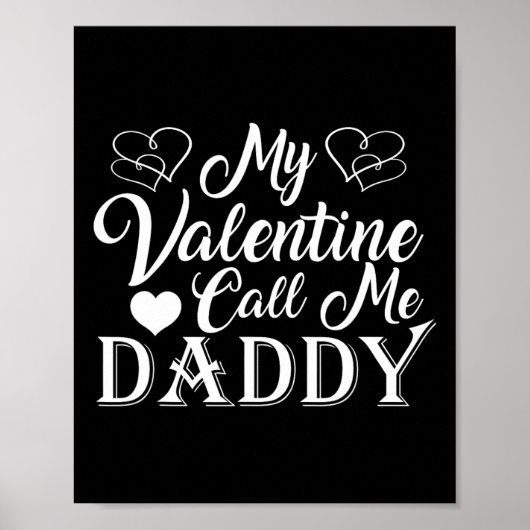Poster Mon Valentin m'appelle Papa Saint-Valentin Cœurs (Devant)