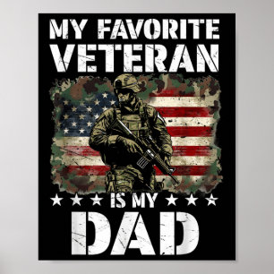 Poster Mon vétéran préféré est mon papa pour la fête des