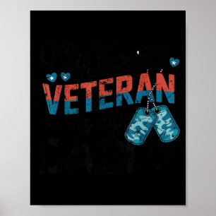 Poster Mon vétéran préféré est mon papa vintage hommes fe