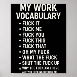 Poster Mon vocabulaire de travail pour cela pour moi pour