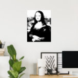 Poster Mona Lisa<br><div class="desc">Impression pop art noir et blanc de Mona Lisa,  chef-d'oeuvre de l'artiste italien Léonard de Vinci en 1504.</div>