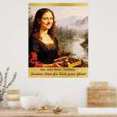 Poster Mona Lisa aime les chocolats (Cuisine)