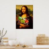 Poster Mona Lisa aime les légumes (Cuisine)