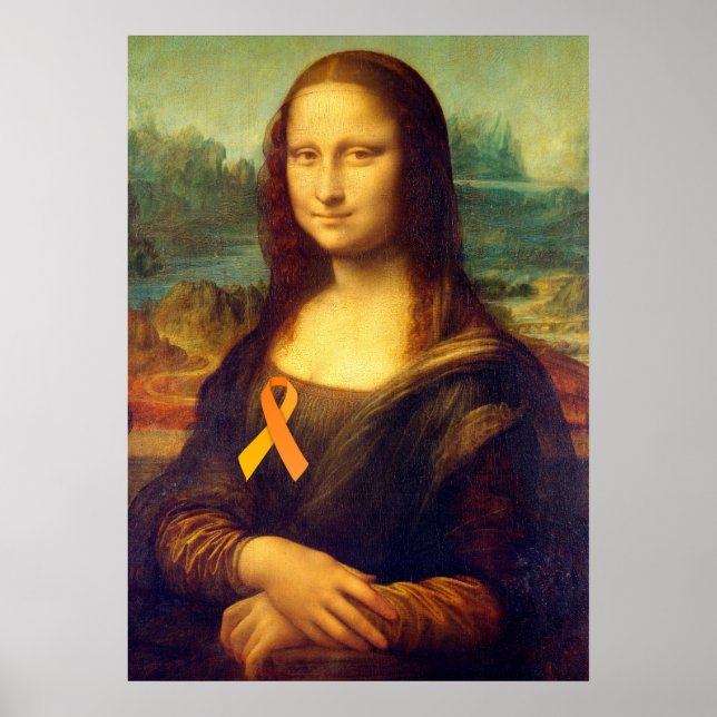 Poster Mona Lisa Au Ruban Orange (Devant)