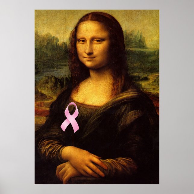 Poster Mona Lisa Au Ruban Rose (Devant)
