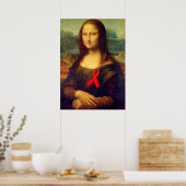 Poster Mona Lisa Au Ruban Rouge (Cuisine)