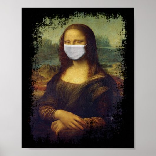 Poster Mona Lisa Avec Masque (Devant)
