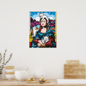 Poster Mona Lisa Avec Ses Chats (Cuisine)