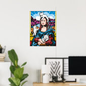 Poster Mona Lisa Avec Ses Chats (Bureau à domicile)