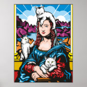 Poster Mona Lisa Avec Ses Chats (Devant)