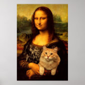 Poster Mona Lisa avec son chat (fourrure de chat) Amateur (Devant)