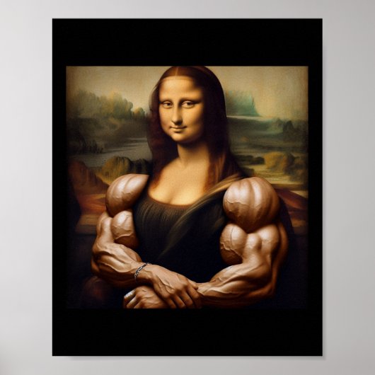 Poster Mona Lisa Bodybuilding Funny Cadeau 1 (Devant)