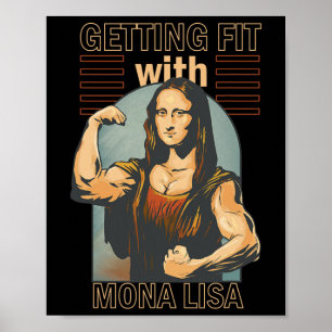 Poster Mona Lisa Bodybuilding Muscle Gym Poids Wo