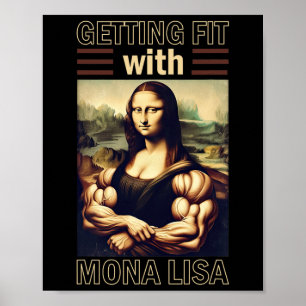 Poster Mona Lisa Bodybuilding Muscle Gym Poids Wo