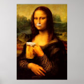 Poster Mona Lisa boit de la bière Amateur de bière (Devant)