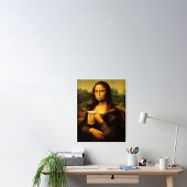 Poster Mona Lisa boit de la bière Amateur de bière