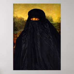 Poster Mona Lisa cachée derrière la burqa