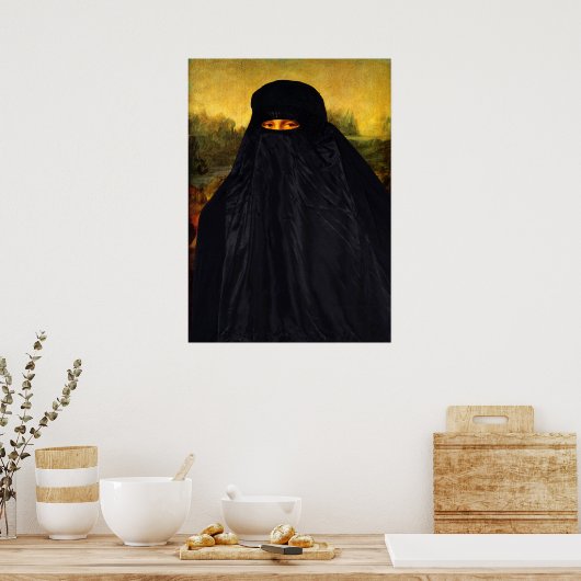 Poster Mona Lisa cachée derrière la burqa (Cuisine)