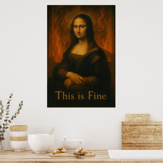 Poster Mona Lisa C'est un beau mème (Cuisine)