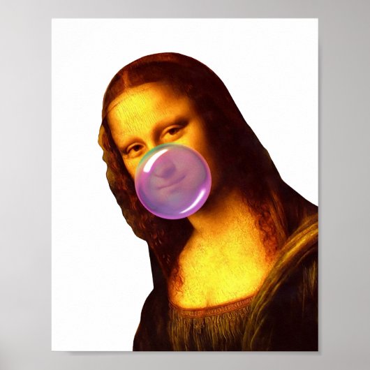 Poster Mona Lisa Chauffage gomme Bulle (Devant)