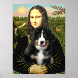 Poster Mona Lisa - Chien de montagne bernois Chien Chien