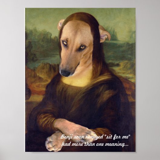 Poster Mona Lisa Chien Drôle (Devant)