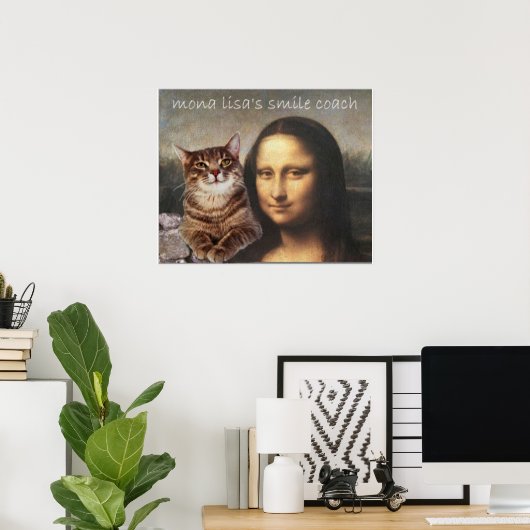 Poster Mona Lisa et son chat (Bureau à domicile)