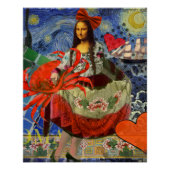 Poster Mona Lisa Fun Zodiac Whimsical (Devant)