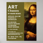 Poster Mona Lisa, Leonardo Da Vinci, Cours d'Art (Devant)