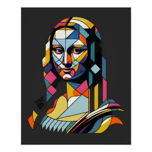 Poster Mona Lisa Moderne de Style Vitrail (Devant)