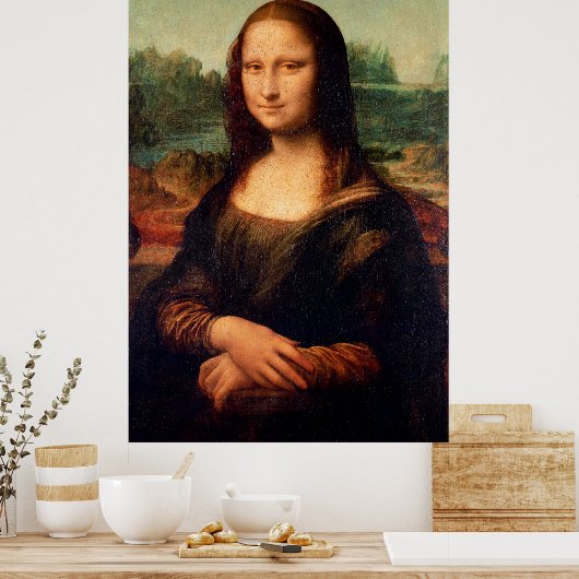 Poster Mona Lisa par Leonardo Da Vinci - Version restauré (Cuisine)