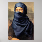 Poster Mona Lisa portant un foulard Leonardo da Vinci (Devant)